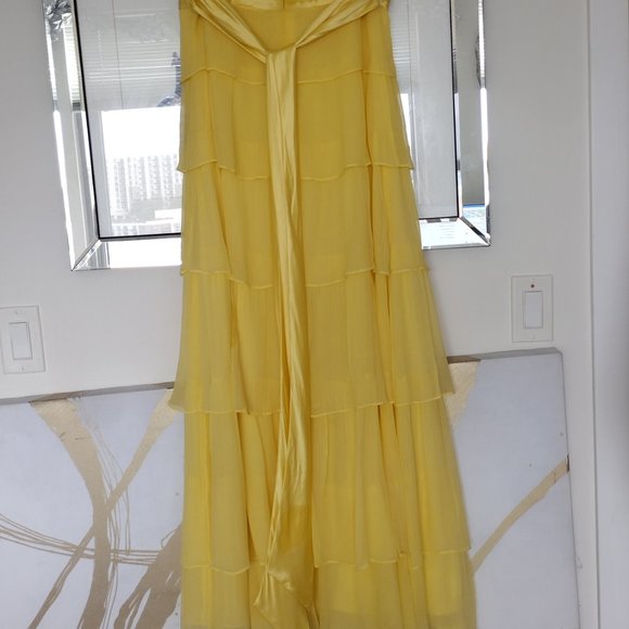 BCBG MAXAZRIA Pale Lime Evening Formal Gown - Picture 10 of 12